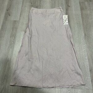 Vintage J Jill Linen Long Maxi Skirt Size 12 Light Pink Prairie Peasant Boho NWT